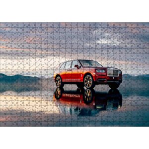 Rollsroyce Cullinan Kırmızı Işıltılı Görseli Puzzle Yapboz Mdf Ahşap 500 Parça