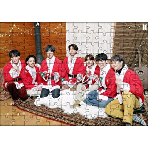 Bts Grubu Mutlu Noeller Görseli Puzzle Yapboz Mdf Ahşap 120 Parça