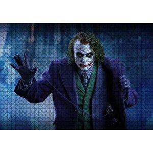 Heath Ledger Joker Ceket Aksesuarı Pimi Görseli Puzzle Yapboz Mdf Ahşap 1000 Parça