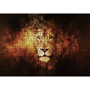 Judah Aslanı Fantastik Çizim Puzzle Yapboz Mdf Ahşap 1000 Parça