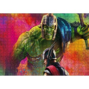 Thor Ve Hulk Puzzle Yapboz Mdf Ahşap 500 Parça