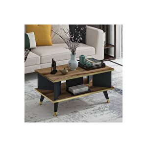 Galipol Orta Sehpa 80 Cm Çırağan - Antrasit - Altın