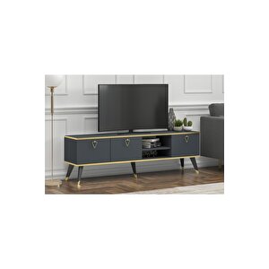 Luna Tv Ünitesi 160 Cm Antrasit-altın