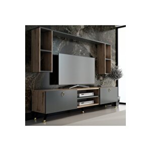 Çırağan Antrasit Still Gold Tv Ünitesi 180 Cm X2137