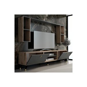 Çırağan Antrasit Still Gold Tv Ünitesi 180 Cm X2137