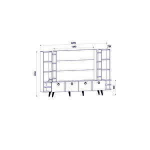Antrasit Pastel Tv Ünitesi Renk 220 Cm X2125