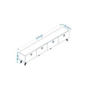 Glazy Tv Üni̇tesi̇ 210 Cm