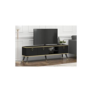 Luna Tv Ünitesi 160 Cm Siyah-altın
