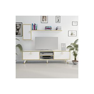 Directory Tv Ünitesi Beyaz Altın 160 Cm