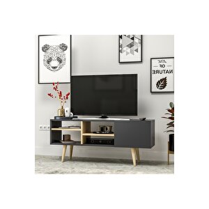Luissa Ahşap Ayaklı Tv Ünitesi 120 Cm Antrasit