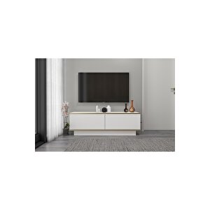 Ares Tv Ünitesi 135 Cm Beyaz-altın