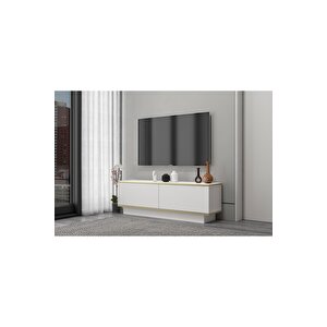 Ares Tv Ünitesi 135 Cm Beyaz-altın