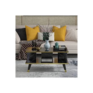 Galipol Orta Sehpa 80 Cm - Bendır Mermer - Altın