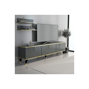Antrasit Altın Elite Gold Tv Ünitesi 180 Cm Z2003