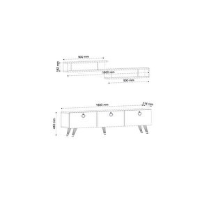 Line Tv Ünitesi Çırağan-antrasit 180 Cm - X3132