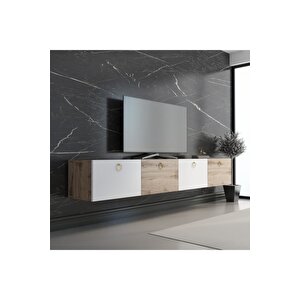 Hamper Tv Ünitesi Çırağan-beyaz Gold 180 Cm