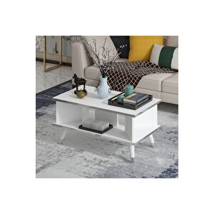 Galipol Orta Sehpa 80 Cm Beyaz - Gümüş Renk
