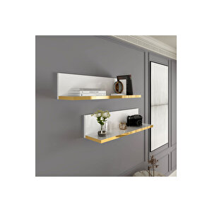 Li̇fe Duvar Rafi 60 Cm Beyaz Gold