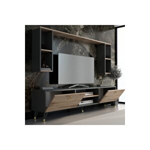 Antrasit Çırağan Still Gold Tv Ünitesi 180 Cm X2137