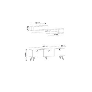 Lahey Tv Ünitesi Parlak Beyaz 150 Cm X2132