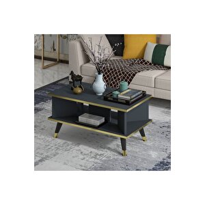 Galipol Orta Sehpa 80 Cm Antrasit-altın