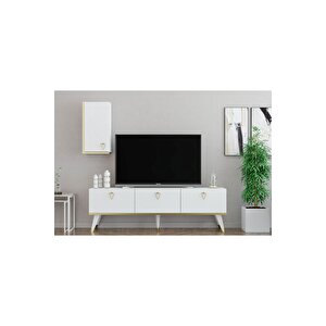 Hermes Tv Ünitesi 150 Cm Beyaz-altın