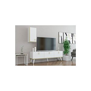 Hermes Tv Ünitesi 150 Cm Beyaz-altın