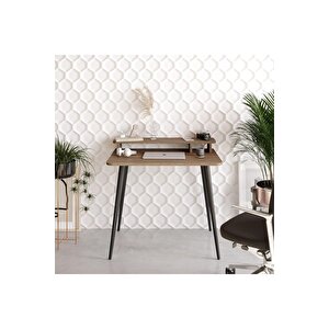 Mobilya Gezegeni Bellini Çalışma Masası - Ceviz / Ahşap Ayak - 90 Cm