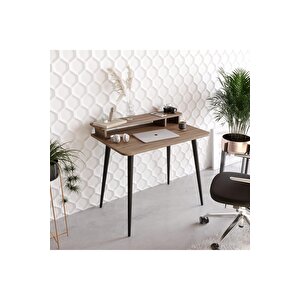 Mobilya Gezegeni Bellini Çalışma Masası - Ceviz / Ahşap Ayak - 90 Cm