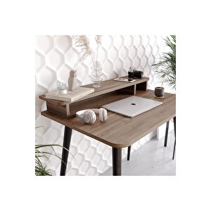 Mobilya Gezegeni Bellini Çalışma Masası - Ceviz / Ahşap Ayak - 90 Cm