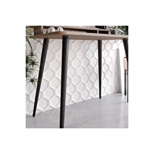 Mobilya Gezegeni Bellini Çalışma Masası - Ceviz / Ahşap Ayak - 90 Cm