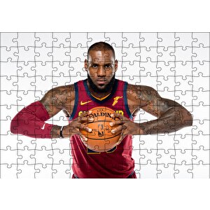 Nba Lebron James Cleveland Cavaliers Bordo Forma Puzzle Yapboz Mdf Ahşap 120 Parça