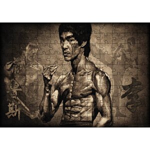 Bruce Lee Kungfu Teknikleri Puzzle Yapboz Mdf Ahşap 120 Parça