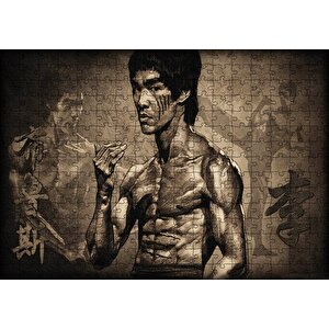 Bruce Lee Kungfu Teknikleri Puzzle Yapboz Mdf Ahşap 255 Parça