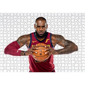 Nba Lebron James Cleveland Cavaliers Bordo Forma Puzzle Yapboz Mdf Ahşap 500 Parça