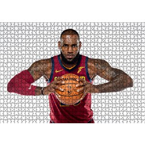 Nba Lebron James Cleveland Cavaliers Bordo Forma Puzzle Yapboz Mdf Ahşap 1000 Parça
