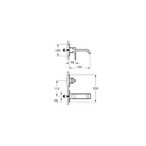 Vitra Suit Ankastre Lavabo Bataryası Krom A42782 Gümüş