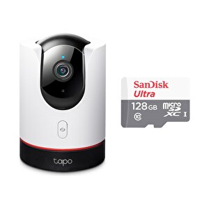 Tapo C225, 2k Qhd Wi-fi Güvenlik Kamerası + Sandisk Ultra 128gb 100mb/s Hafıza Kartı