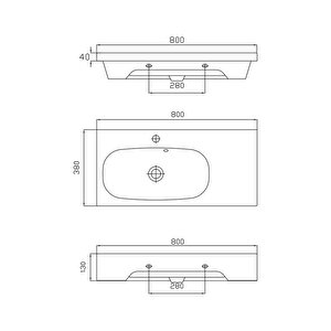 Ri̇ver 80 Cm Lavabo
