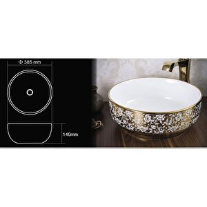 Tezgah Üstü Çanak Lavabo E-8115 Beyaz-altin