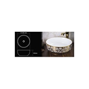 Tezgah Üstü Çanak Lavabo E-8115 Beyaz-altin