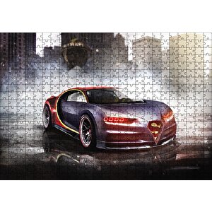 Bugatti Chiron Otomobil Puzzle Yapboz Mdf Ahşap 500 Parça