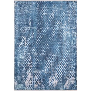 Modern Mavi Dijital Baskı Yıkanabilir Hipoalerjenik Kaymaz Taban Halı Yolluk Ha071m 80x200 cm