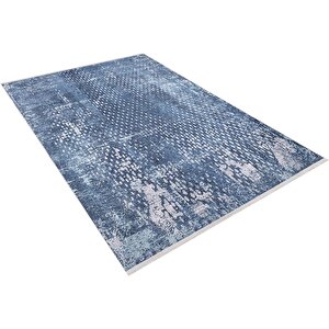 Modern Mavi Dijital Baskı Yıkanabilir Hipoalerjenik Kaymaz Taban Halı Yolluk Ha071m 160x300 cm