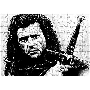 Cesur Yürek Siyah Beyaz Puzzle Yapboz Mdf Ahşap 120 Parça