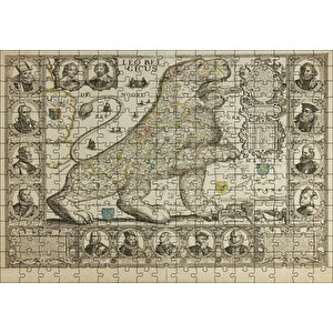 Aslan Şeklinde Eski Belçika Haritası Puzzle Yapboz Mdf Ahşap 255 Parça
