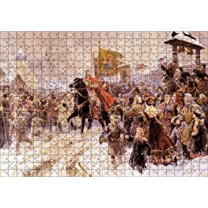 Savaştan Dönen Komutanın Şehre Girişi Puzzle Yapboz Mdf Ahşap 500 Parça