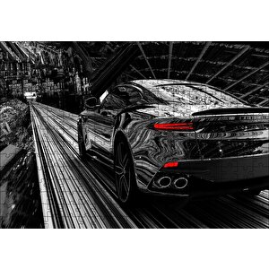 Aston Martin Superleggera Volante Siyah Puzzle Yapboz Mdf Ahşap 255 Parça