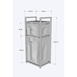 Dh11 Raflı Çamaşır Sepeti Banyo Dolabı Kirli Sepetli Banyo Düzenleyici Çamaşırlık