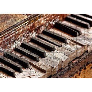 Metruk Piyanonun Tuşları Yakın Çekim Puzzle Yapboz Mdf Ahşap 120 Parça